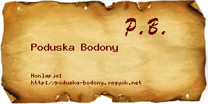 Poduska Bodony névjegykártya